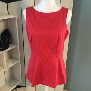 Banana Republic red subtle peplum tailored tank